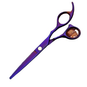 Barbier professionnel lame droite en acier inoxydable de haute qualité ciseaux de maquillage pour cheveux droitiers différentes couleurs pointe pointue faite - Product Image 1