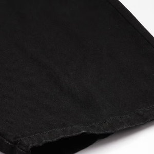 Pantalon en toile de coton noir pour homme, coupe large, taille élastique, décontracté, mi-saison, avec poches latérales - Product Image 4