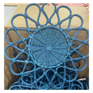 Set de table en rotin naturel fait main avec un grand motif floral |   Assiette de présentation en osier pour table à manger |   Décoration rustique écologique - Product Image 2