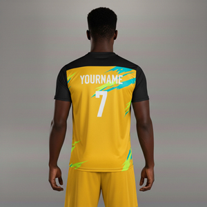 Camiseta Deportiva de Fútbol Unisex de Alta Calidad, 100% Poliéster, Transpirable, Jacquard, Duradera, Ecológica, Cuello en V, Manga Corta - Product Image 3