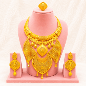 MOLL JEWELLERS Conjunto de Joyería Étnica de Plata con Circones, Collar y Pendientes para Mujer, Diseño Floral para Boda, Aleación de Moda, Tercera Marca - Product Image 4