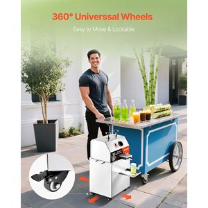 Estrattore di Succo di Canna da Zucchero Elettrico Commerciale 750W, Alta Produzione 661LBS/H, 3 Rulli in Acciaio Inox, Alta Efficienza - Product Image 6