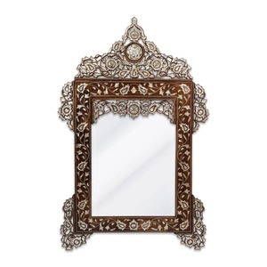 Exclusive Luxury Mother of Pearl Inlay Mirror Frame Arabic Style Decorative Wall Mirror for Villa and Hotel Interiors - Product Image 3
