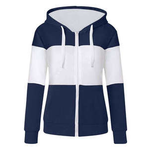 Women's Color Blocked Printed Front Hooded Zip-Up Sleeveless Knitted Cotton Blend Winter Wear - Product Image 3