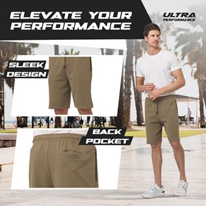Shorts de survêtement décontractés pour hommes, style urbain, en polyester/coton, avec broderie de logo personnalisée, vintage, respirants et écologiques – Meilleures ventes - Product Image 4