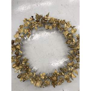 Guirnalda Decorativa de Lujo con Hojas de Cobre, Hecha a Mano, con Follaje de Magnolia, Aro de Hierro, Ecológica, Duradera, Iluminada, Decoración Otoñal - Product Image 5