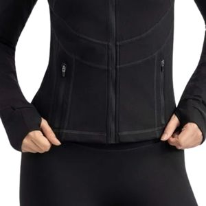 Black Women's Sculpt Cropped Jacket High Neck Full Zip <b>Long</b> <b>Sleeve</b> Slim Fit Athletic Top Casual Training And Everyday Wear - Product Image 4