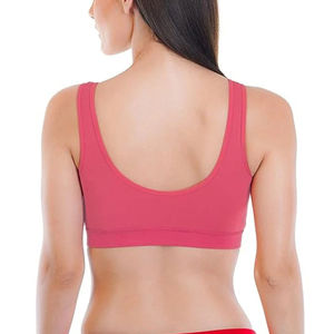 Women's <b>Blue</b> V-Neck Yoga Sports <b>Bra</b> Medium Support Breathable Seamless Design Solid Color Non-Convertible Straps - Product Image 6