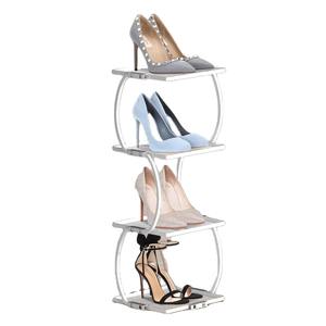 Elegante Zapatero de Aluminio de Dos Niveles con Diseño Moderno que Crea una Disposición Visual Ordenada para Zapatos, Agrega un Toque Premium a la Habitación - Product Image 1