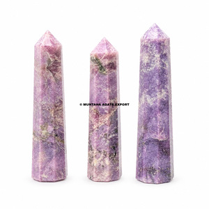 Cristal de Lepidolite Violette Forme Irrégulière Polie Décoration Maison Mascotte Halloween Collection Feng Shui - Product Image 4