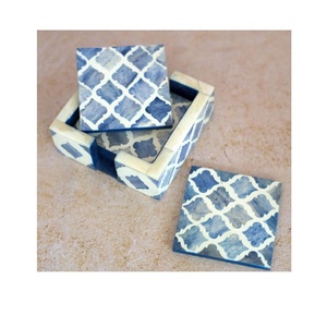 Vente chaude Os Incrustation Coaster Ensemble de 4 Hexagone Forme Thé Café Boisson Os Coaster Table À Manger Chaleur Protéger Cuisine Coaster - Product Image 6