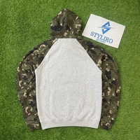 Sweat à capuche décontracté Styliro pour homme en coton French Terry, coupe droite, avec poches et logo frontal, motif camouflage