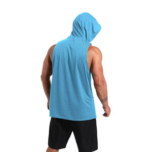 Chaleco Deportivo Sólido Personalizado al por Mayor, Chaleco Deportivo sin Mangas para Gimnasio, Camiseta sin Mangas para Hombre con Capucha, Camiseta sin Mangas de Gran Gramaje - Product Image 3