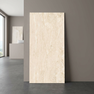 Carreaux de porcelaine émaillée effet marbre Travertino Ivory 60x120, polis, pour sol, finition brillante, Pesos Porcellanitic - Product Image 2