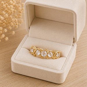 Magnifique bague de mariage en or massif 10K 14K 18K avec diamant de laboratoire rond de couleur DEF, clarté VS VVS, certificat IGI, design feuille de vigne - Product Image 5