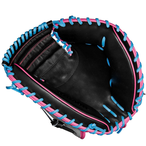 Guante de Béisbol para Receptor, Mano Derecha, Cuero, Dedos Completos, Tejido Trapecio, Color Negro y Amarillo, Antideslizante, Cierre de Gancho y Bucle - Product Image 2