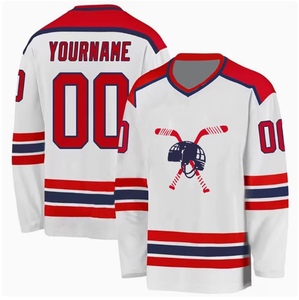 Camisetas de Hockey sobre Hielo Deportivas de Venta Caliente, Diseño Personalizado, Impresión por Transferencia de Calor, Transpirables, de Secado Rápido, que Absorben la Humedad - Product Image 3