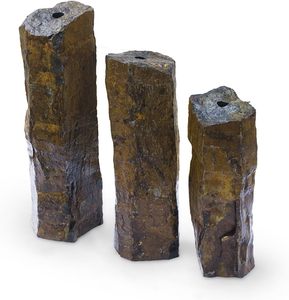 Juego de 3 Fuentes Modernas de Basalto Natural en Columna de 50/70/90cm, Resistente a las Heladas, con Pilares de Piedra Volcánica para Paisajismo - Product Image 6