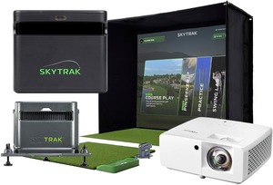 Ensemble de simulateur de golf Ultimate Studio, double radar et moniteur photométrique avec entraînement à la vitesse, écran d'impact, projecteur HD - Product Image 3