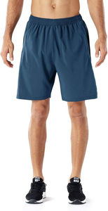 กางเกงฟิตเนสขาสั้นผ้าคอตตอนใส่สบายสำหรับผู้ชายปรับแต่งได้เอวกลางออกกำลังกายวิ่งยิมฟิตเนสเอวยางยืดสีทึบ - Product Image 2