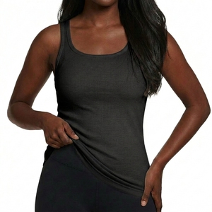 Ribbed Tank <b>Top</b> Sleeveless Scoop Neck Fitted Knit Bulk Wholesale OEM Custom Low MOQ Manufacturer - Product Image 2