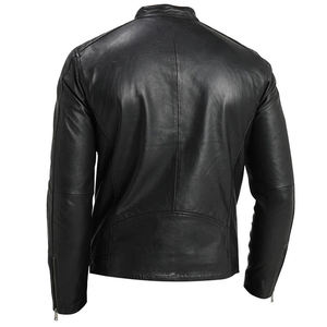 Veste en cuir décontractée pour jeunes hommes avec logo personnalisé, fermeture éclair, confortable, OEM - Product Image 2