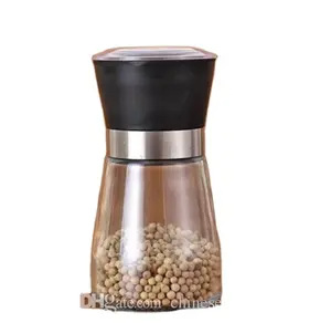 Salt and Pepper mill grinder Glass Pepper grinder Shaker Spice Salt Container Condiment Jar Holder grinding bottles