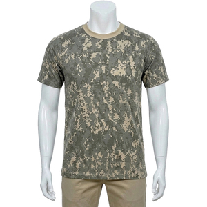 T-shirt à manches courtes camouflage pour homme, col rond, coupe classique, tricoté, respirant, décontracté, 100% polyester - Product Image 1