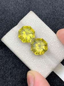 พลอยเลมอนควอตซ์ธรรมชาติทรงหกเหลี่ยมสีเหลือง คริสตัลเม็ดเดี่ยวสำหรับทำเครื่องประดับ แหวน จี้ สร้อยคอ ของขวัญ - Product Image 5