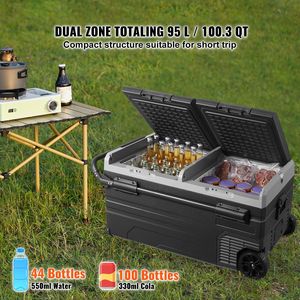 Congelatore Portatile per Auto 12 Volt 95L, Frigorifero/Congelatore a Doppia Zona per Campeggio (Spina EU) - Product Image 2