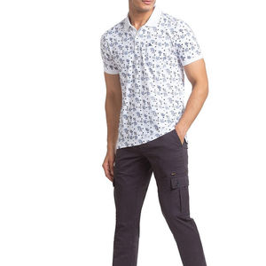 Polo personnalisé à micro-fleurs pour homme, manches courtes, respirant, en polyester, pour le golf, décontracté, imprimé, fourniture en gros OEM - Product Image 5