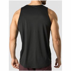 <b>Men's</b> <b>Black</b> Sleeveless <b>Tank</b> <b>Top</b> O-Neck Solid Color Breathable Knitted Casual Wear for Gym Fitness Workout <b>Tank</b> <b>Top</b> for <b>Men</b> - Product Image 2