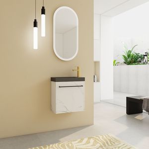 20\" Wall Mounted Floating <b>Bathroom</b> <b>Vanity</b> with Resin Sink and Soft-Close Cabinet Door - Product Image 3
