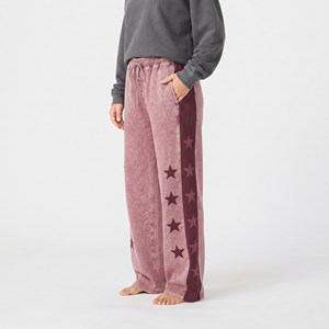 Pantalones de chándal de algodón para mujer, extragrandes, con estampado de estrellas, lavado ácido, rayas laterales, pierna ancha, estilo jogger, personalizados, holgados, informales, streetwear - Product Image 6