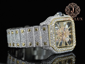 Montre Hip Hop en acier inoxydable avec diamants Moissanite et pierres étincelantes, montre tendance pour hommes, pour artistes musicaux et créateurs de tendances - Product Image 5