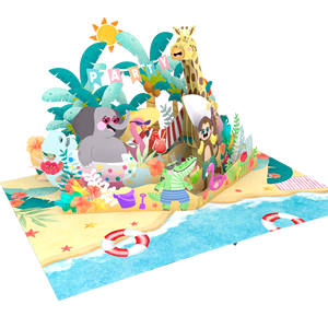 Tarjeta Pop-up 3D de Animal de Fiesta con Sobres, Tarjetas de Felicitación Divertidas Hechas a Mano, Tarjeta Pop-up con Impresión Digital, Manualidades de Papel 3D - Product Image 3