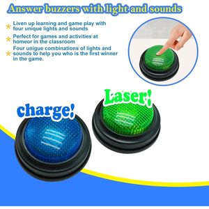 Set di 2 Buzzer per Giochi di Quiz, Buzzer per Risposte in Classe, Family Feud, Jeopardy, con Luci e Suoni - Product Image 4