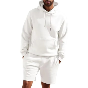 Mens Polyester Cotton Blend Hoodies and Shorts <b>Set</b> Sweatshirt and Tracksuit <b>Set</b> - Product Image 1