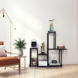 Modern Metal Plant Rack With Square Design For Indoor Flower And Green Plant Display Minimalist <b>Style</b> <b>Powder</b> Coated Finish - Product Image 3