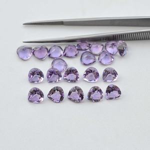 Stock en vrac 6mm naturel brésil améthyste coeur coupe pierre précieuse en vrac qualité supérieure pierre d'améthyste à facettes pour anneau pendentif Bracelet - Product Image 3