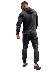 Survêtement à capuche pour homme, fermeture éclair intégrale, style sportif imprimé, respirant, en polyester, pour l'automne, avec poches latérales - Product Image 2