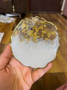 Premium Handmade Resin Square Modern Coaster Set Decorative <b>Table</b> <b>Protector</b> Waterproof Heat Resistant Drink Coasters Home - Product Image 1