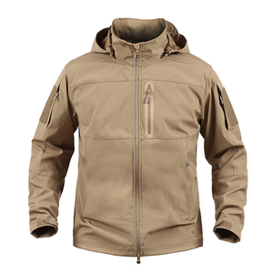 Custom made outdoor mens tactical soft shell jackets wholesale waterproof breathable fleece <b>lined</b> hiking <b>coat</b> winter hooded - Product Image 1