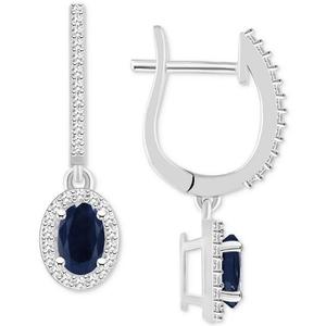Pendientes de Plata de Ley 925 con Zafiro y Diamante, Disponibles con Esmeralda y Rubí, Joyería Fina - Product Image 6