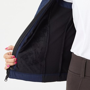Gilet matelassé sans manches pour femme, taille haute, longueur intégrale, bleu uni, noir, avec fermeture éclair, respirant, en tricot, élasthanne, polyester - Product Image 5