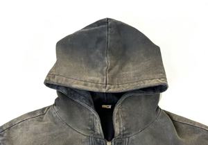 เสื้อฮู้ดดี้ครอปทรงโอเวอร์ไซส์ผ้าเฟรนช์เทอร์รี่คุณภาพพรีเมียมสไตล์วินเทจสำหรับผู้ชาย ดีไซน์ขาดๆ แบบสตรีทแวร์ จากผู้ผลิต - Product Image 6