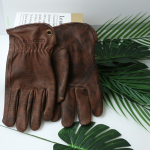 Gants de sécurité unisexes en cuir de chèvre noir grainé 10 mil, sur mesure, résistants aux coupures, avec doublure thermique, prix de gros - Product Image 6
