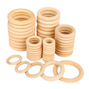 Innovative Natural Wooden Ring Solid <b>Wood</b> DIY Round <b>Craft</b> Pendant Circles Wall Hanging Decoration Polished Technique - Product Image 1