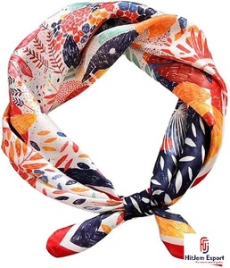 Custom Printed Short <b>Scarf</b> Fabric White Label Textile Manufacturer OEM ODM Fashion Accessories Custom Branding Export - Product Image 3