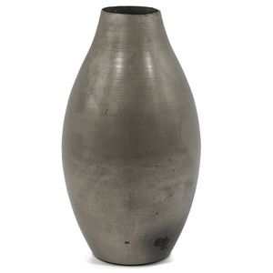 Jarrón Alto de Metal Cepillado Gris Antiguo, Maceta Duradera de Hierro/Aluminio, Decoración para Interiores y Exteriores, Resistente al Óxido - Product Image 1